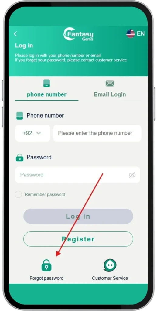 Click Forgot Password